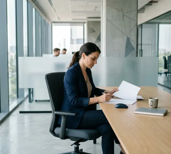Professionnel de l'assurance travaillant dans un environnement sécurisé illustrant la protection des données contre les cybermenaces