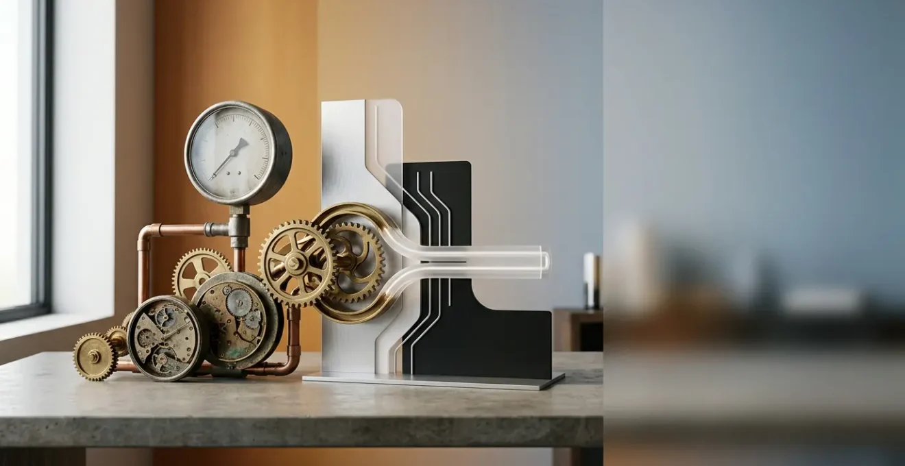 Rencontre visuelle entre innovation technologique et infrastructures héritées dans le secteur assurantiel