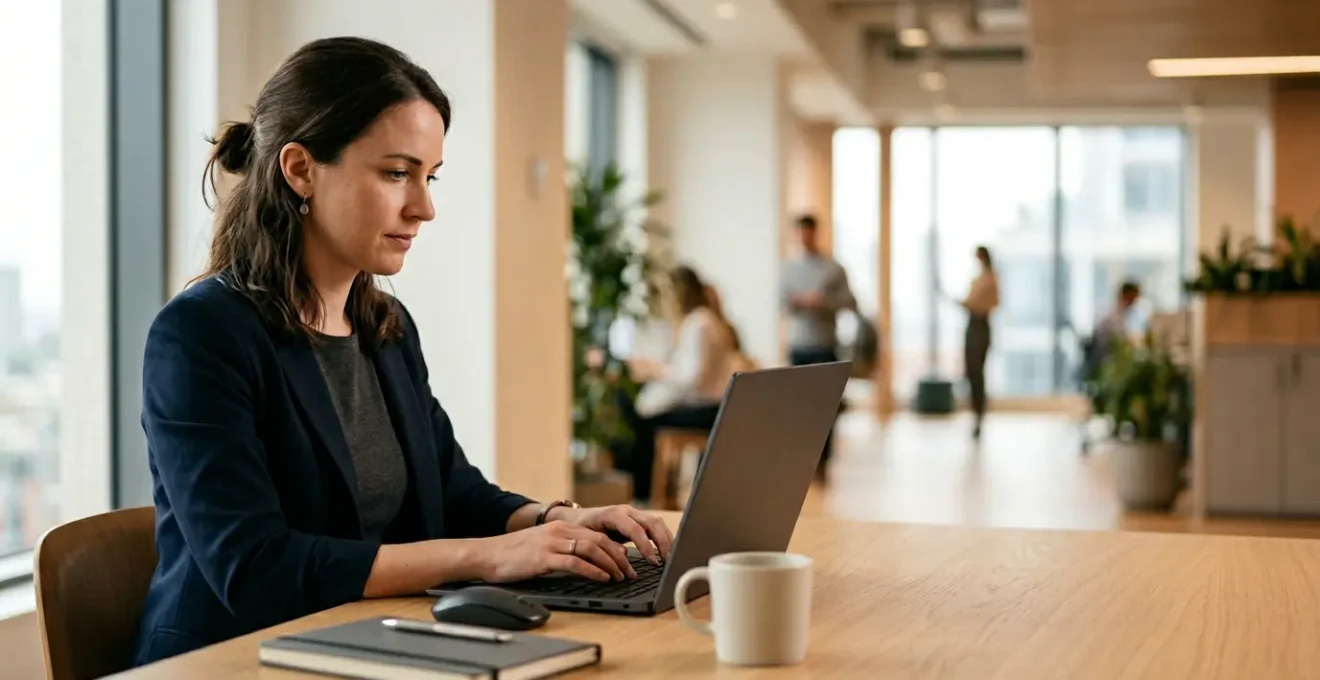 Professionnel en action configurant un système informatique pour la gestion déléguée en assurance