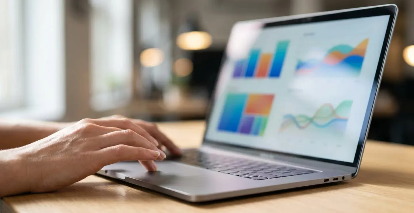 Gros plan sur des mains humaines validant des données extraites automatiquement sur une interface épurée